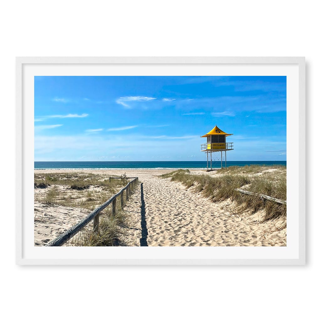 Lifeguard Tower 1 Wall Art Print A1 (59.4 x 84.1cm) / Matte White Frame / White Border from our Australian Made Framed Wall Art, Prints & Posters collection by Profile Products (Australia) Pty Ltd