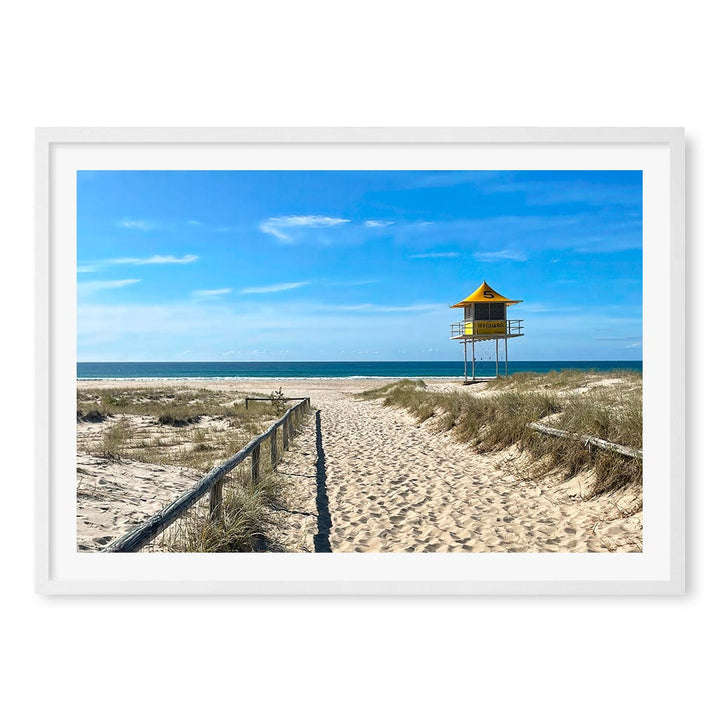 Lifeguard Tower 1 Wall Art Print A1 (59.4 x 84.1cm) / Matte White Frame / White Border from our Australian Made Framed Wall Art, Prints & Posters collection by Profile Products (Australia) Pty Ltd