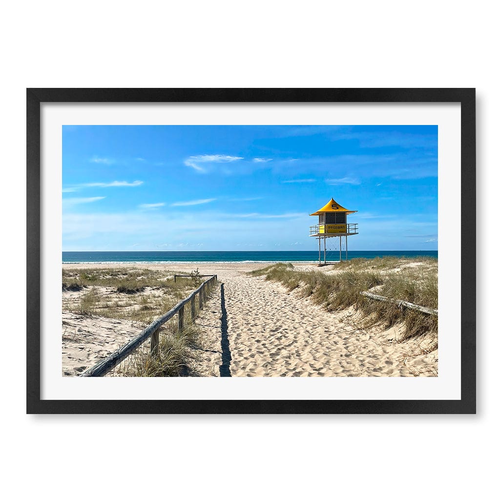 Lifeguard Tower 1 Wall Art Print A2 (42 x 59.4cm) / Matte Black Frame / White Border from our Australian Made Framed Wall Art, Prints & Posters collection by Profile Products (Australia) Pty Ltd