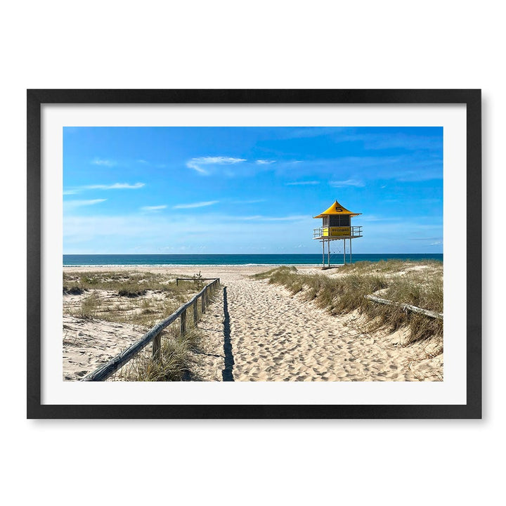 Lifeguard Tower 1 Wall Art Print A2 (42 x 59.4cm) / Matte Black Frame / White Border from our Australian Made Framed Wall Art, Prints & Posters collection by Profile Products (Australia) Pty Ltd
