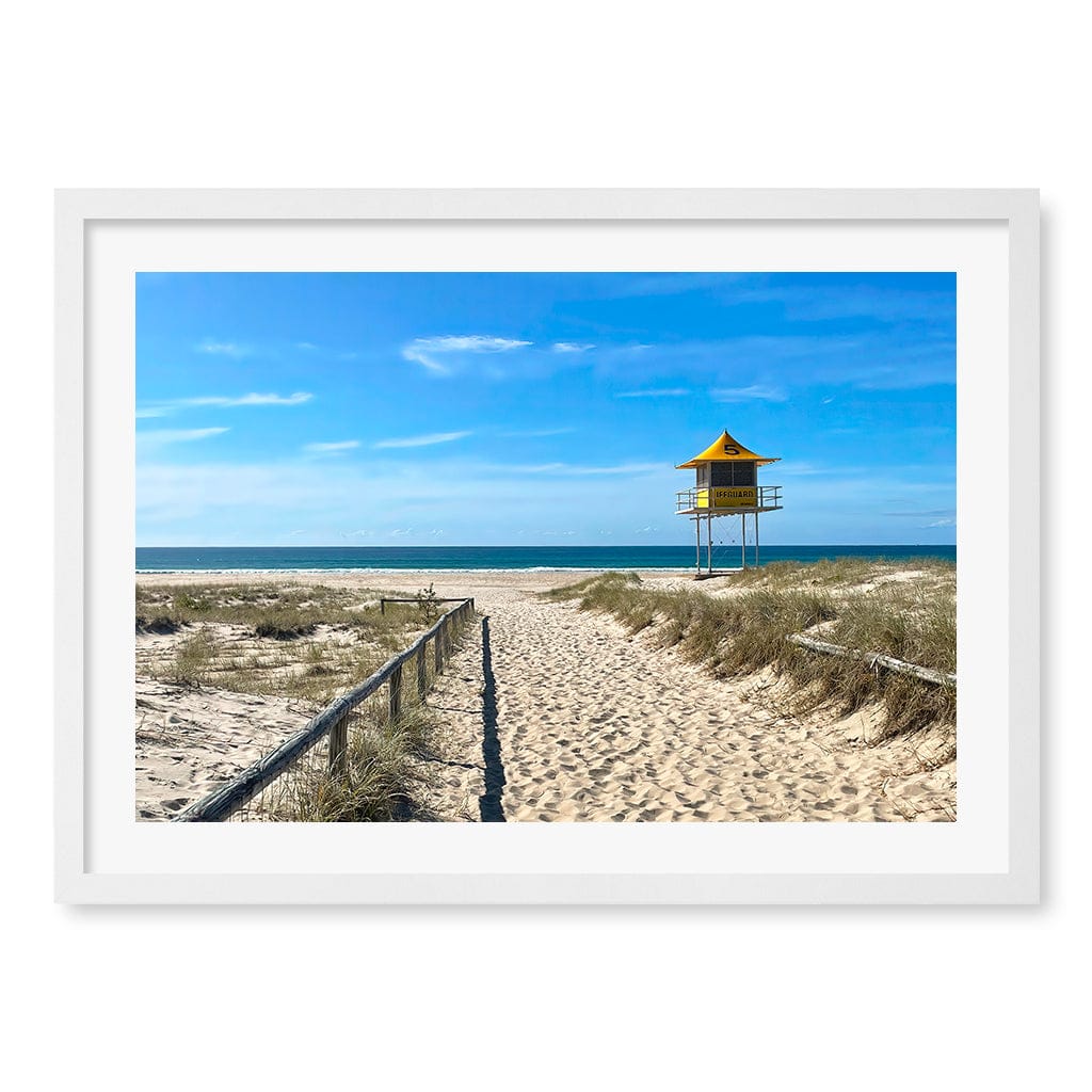 Lifeguard Tower 1 Wall Art Print A2 (42 x 59.4cm) / Matte White Frame / White Border from our Australian Made Framed Wall Art, Prints & Posters collection by Profile Products (Australia) Pty Ltd