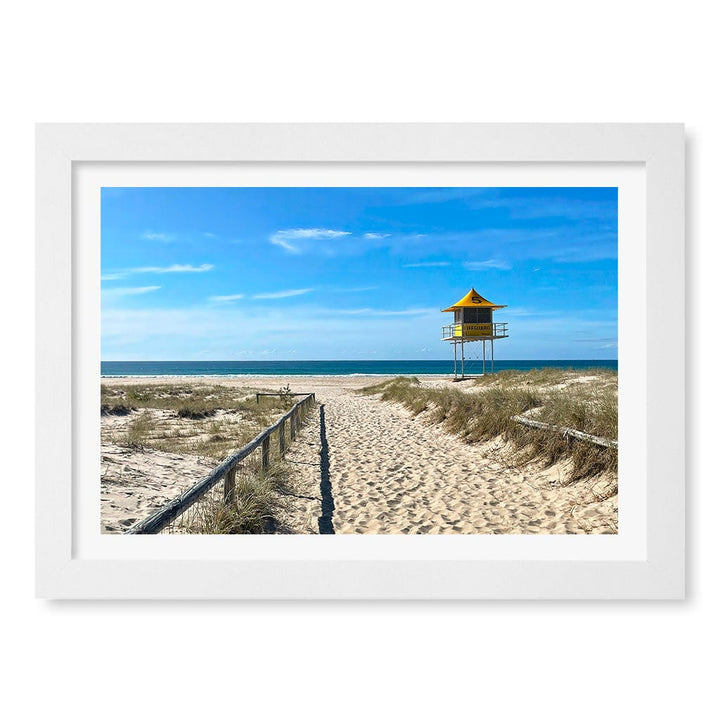 Lifeguard Tower 1 Wall Art Print A4 (21 x 29.7cm) / Matte White Frame / White Border from our Australian Made Framed Wall Art, Prints & Posters collection by Profile Products (Australia) Pty Ltd