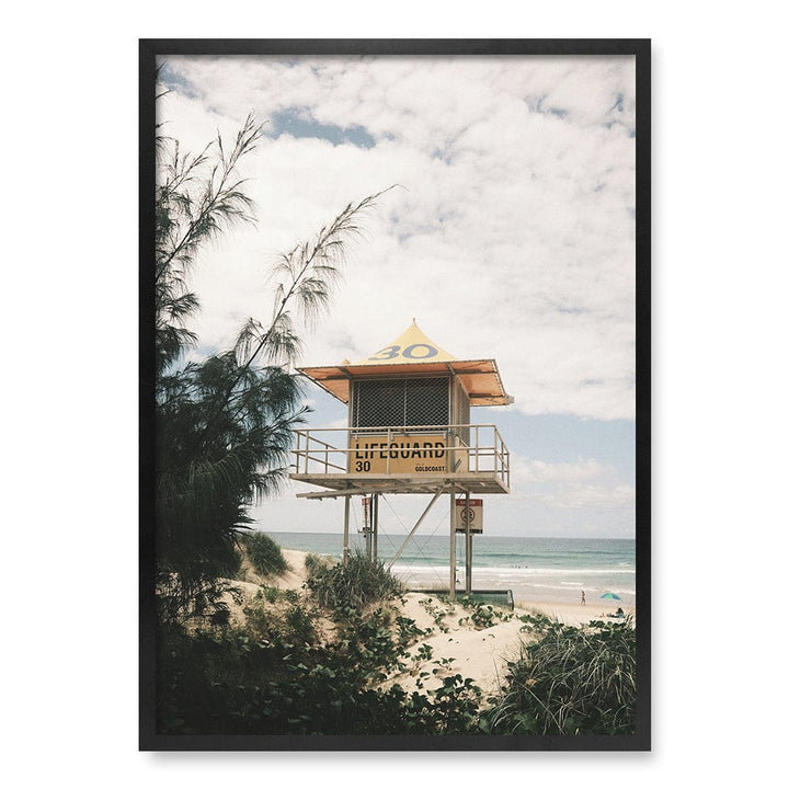 Lifeguard Tower 2 Wall Art Print A1 (59.4 x 84.1cm) / Matte Black Frame / No Border from our Australian Made Framed Wall Art, Prints & Posters collection by Profile Products (Australia) Pty Ltd