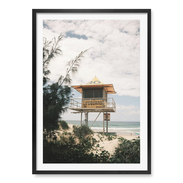 Lifeguard Tower 2 Wall Art Print A1 (59.4 x 84.1cm) / Matte Black Frame / White Border from our Australian Made Framed Wall Art, Prints & Posters collection by Profile Products (Australia) Pty Ltd