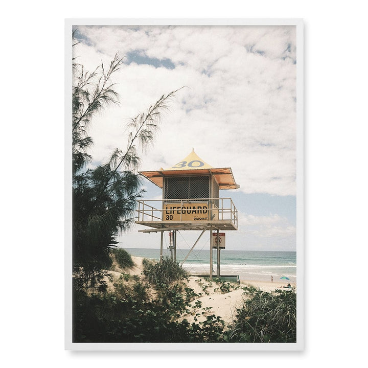 Lifeguard Tower 2 Wall Art Print A1 (59.4 x 84.1cm) / Matte White Frame / No Border from our Australian Made Framed Wall Art, Prints & Posters collection by Profile Products (Australia) Pty Ltd