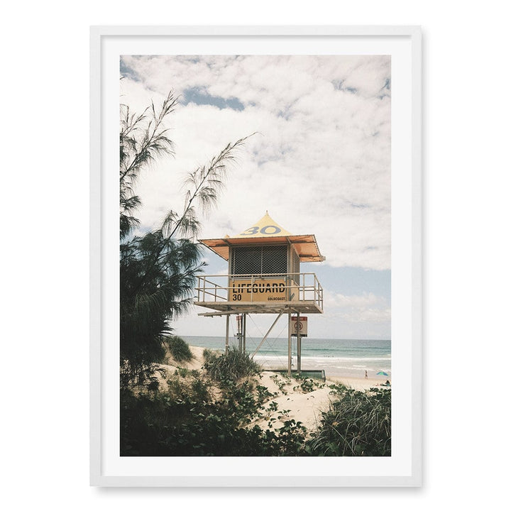 Lifeguard Tower 2 Wall Art Print A1 (59.4 x 84.1cm) / Matte White Frame / White Border from our Australian Made Framed Wall Art, Prints & Posters collection by Profile Products (Australia) Pty Ltd