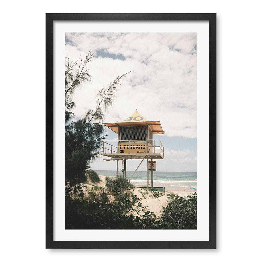 Lifeguard Tower 2 Wall Art Print A2 (42 x 59.4cm) / Matte Black Frame / White Border from our Australian Made Framed Wall Art, Prints & Posters collection by Profile Products (Australia) Pty Ltd