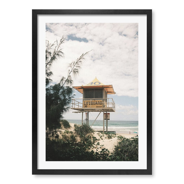 Lifeguard Tower 2 Wall Art Print A2 (42 x 59.4cm) / Matte Black Frame / White Border from our Australian Made Framed Wall Art, Prints & Posters collection by Profile Products (Australia) Pty Ltd
