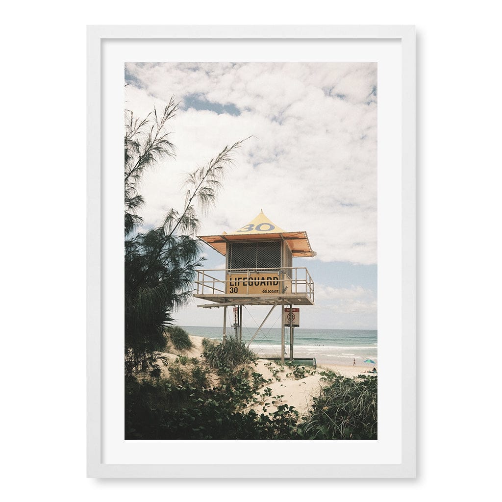 Lifeguard Tower 2 Wall Art Print A2 (42 x 59.4cm) / Matte White Frame / White Border from our Australian Made Framed Wall Art, Prints & Posters collection by Profile Products (Australia) Pty Ltd