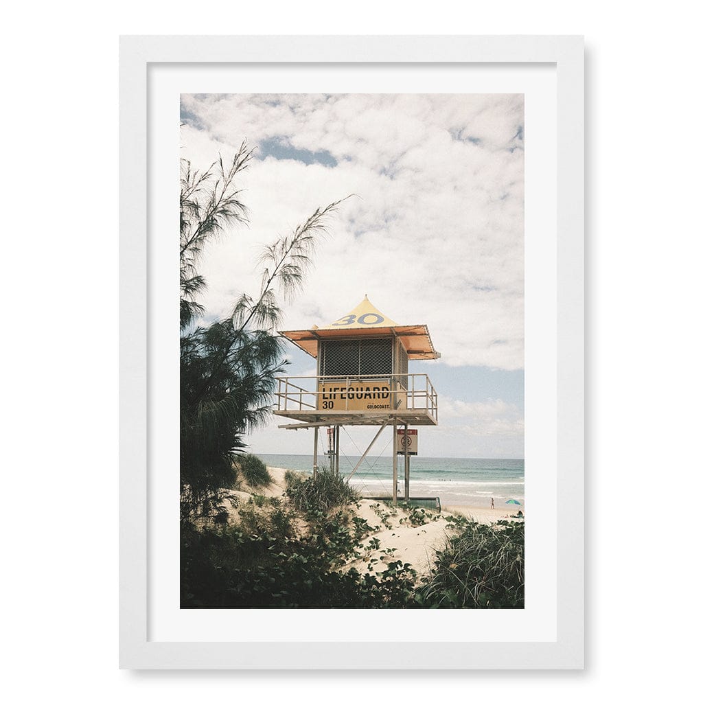 Lifeguard Tower 2 Wall Art Print A3 (29.7 x 42cm) / Matte White Frame / White Border from our Australian Made Framed Wall Art, Prints & Posters collection by Profile Products (Australia) Pty Ltd