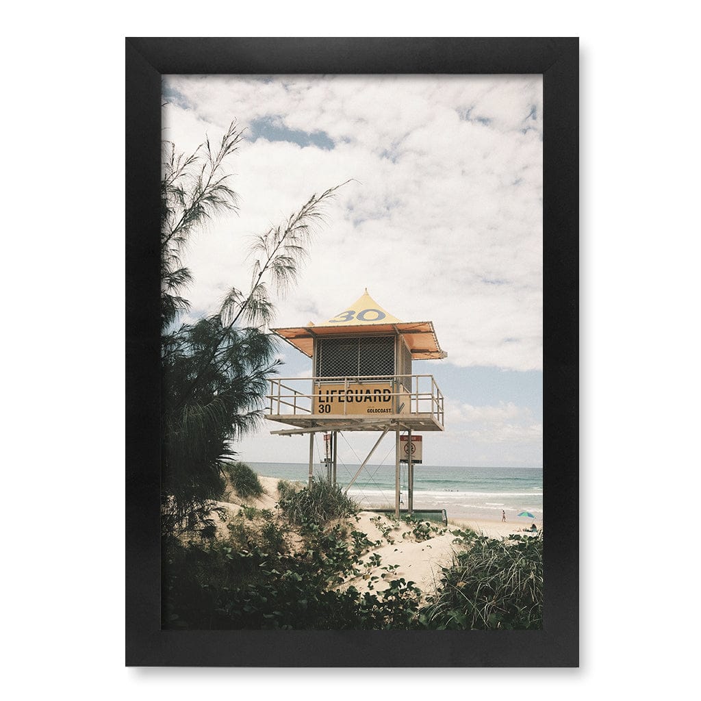 Lifeguard Tower 2 Wall Art Print A4 (21 x 29.7cm) / Matte Black Frame / No Border from our Australian Made Framed Wall Art, Prints & Posters collection by Profile Products (Australia) Pty Ltd