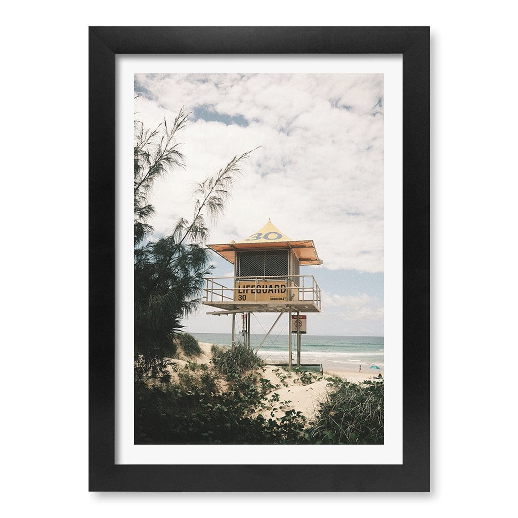 Lifeguard Tower 2 Wall Art Print A4 (21 x 29.7cm) / Matte Black Frame / White Border from our Australian Made Framed Wall Art, Prints & Posters collection by Profile Products (Australia) Pty Ltd