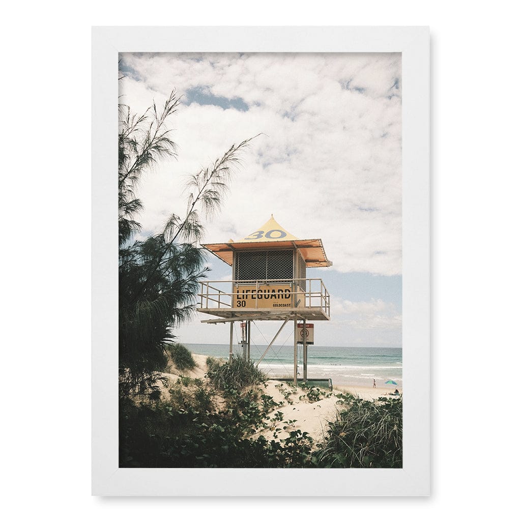 Lifeguard Tower 2 Wall Art Print A4 (21 x 29.7cm) / Matte White Frame / No Border from our Australian Made Framed Wall Art, Prints & Posters collection by Profile Products (Australia) Pty Ltd