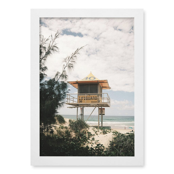 Lifeguard Tower 2 Wall Art Print A4 (21 x 29.7cm) / Matte White Frame / No Border from our Australian Made Framed Wall Art, Prints & Posters collection by Profile Products (Australia) Pty Ltd