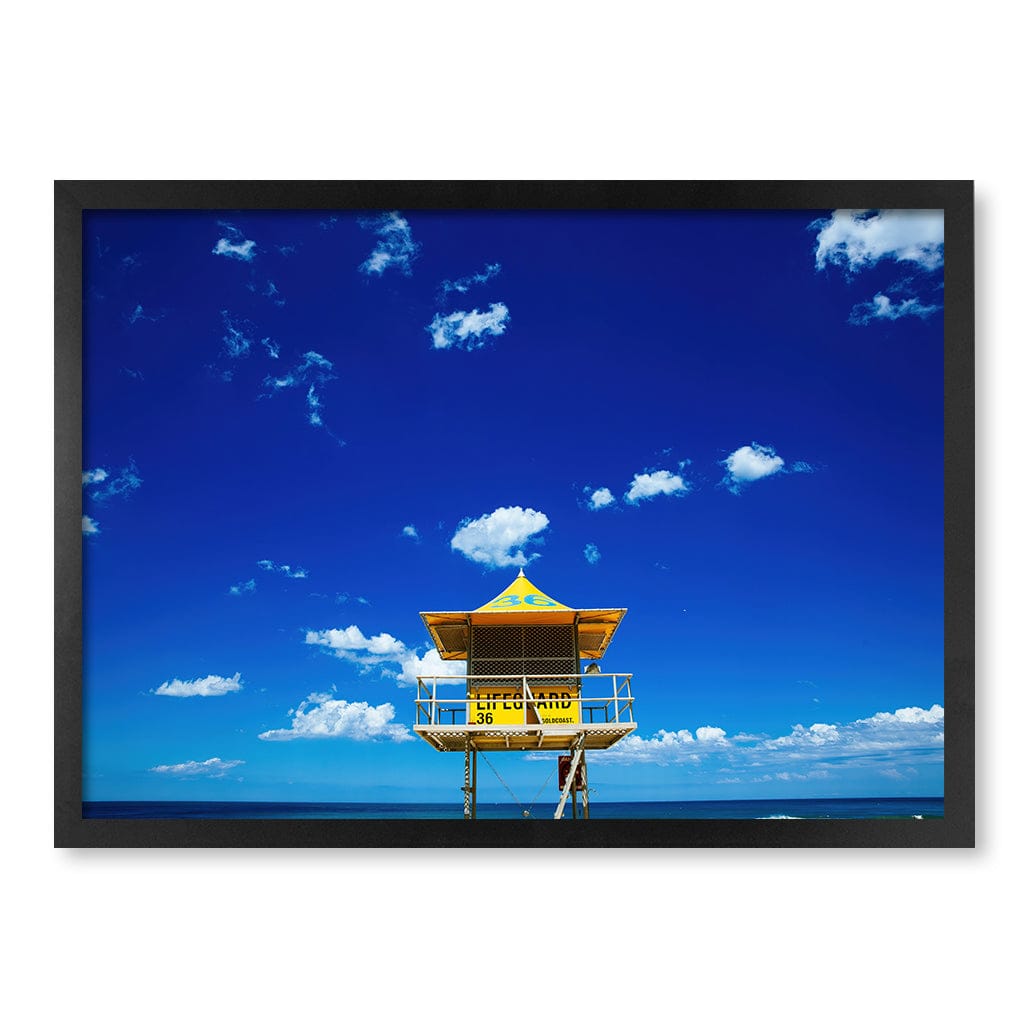 Lifeguard Tower 3 Wall Art Print A2 (42 x 59.4cm) / Matte Black Frame / No Border from our Australian Made Framed Wall Art, Prints & Posters collection by Profile Products (Australia) Pty Ltd