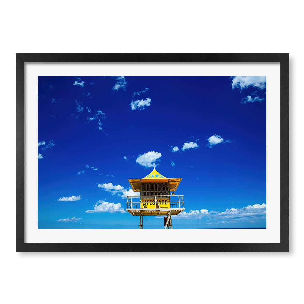 Lifeguard Tower 3 Wall Art Print A2 (42 x 59.4cm) / Matte Black Frame / White Border from our Australian Made Framed Wall Art, Prints & Posters collection by Profile Products (Australia) Pty Ltd