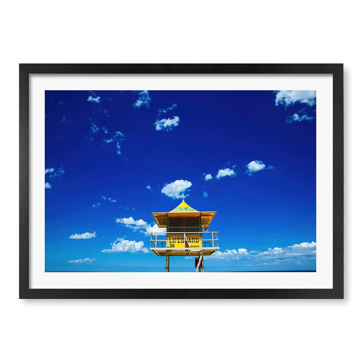 Lifeguard Tower 3 Wall Art Print A2 (42 x 59.4cm) / Matte Black Frame / White Border from our Australian Made Framed Wall Art, Prints & Posters collection by Profile Products (Australia) Pty Ltd