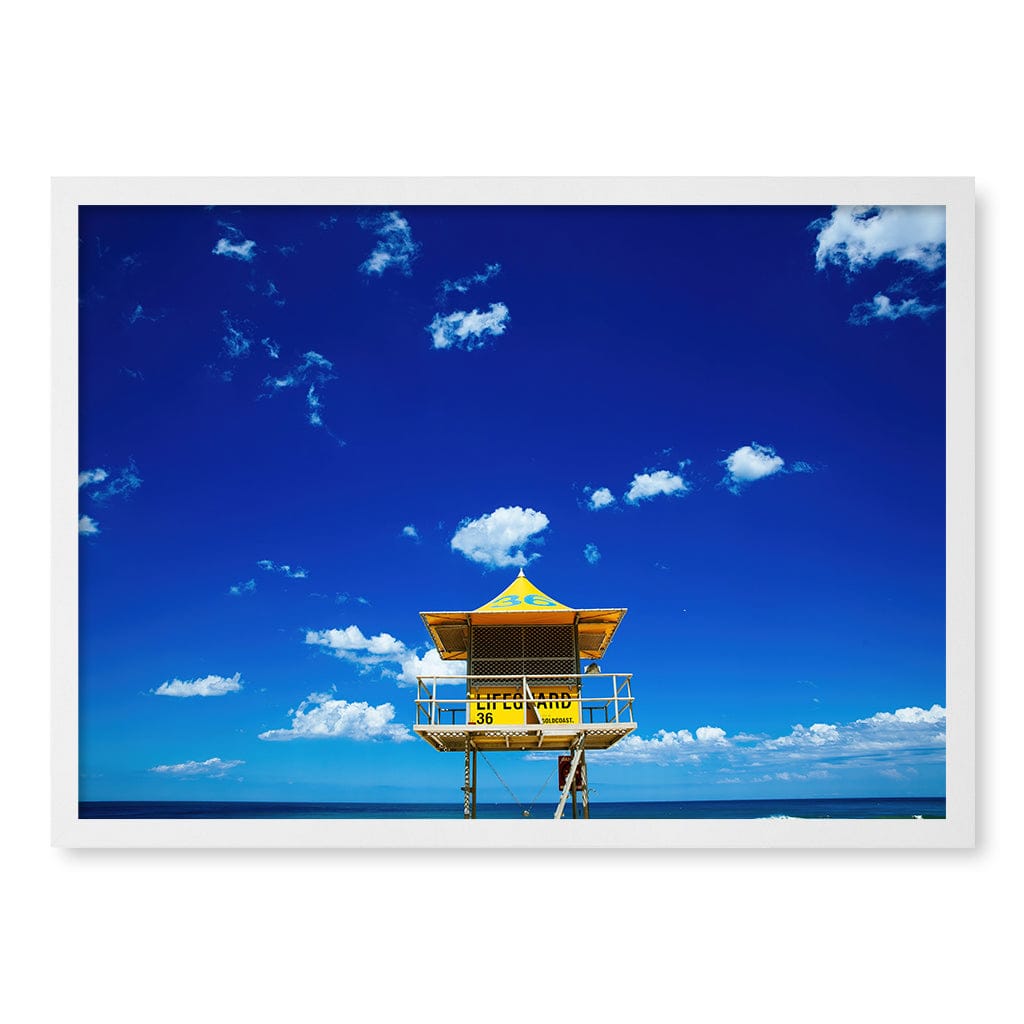 Lifeguard Tower 3 Wall Art Print A2 (42 x 59.4cm) / Matte White Frame / No Border from our Australian Made Framed Wall Art, Prints & Posters collection by Profile Products (Australia) Pty Ltd