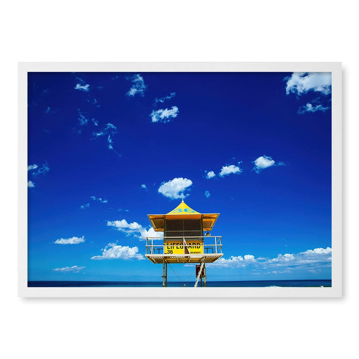 Lifeguard Tower 3 Wall Art Print A2 (42 x 59.4cm) / Matte White Frame / No Border from our Australian Made Framed Wall Art, Prints & Posters collection by Profile Products (Australia) Pty Ltd