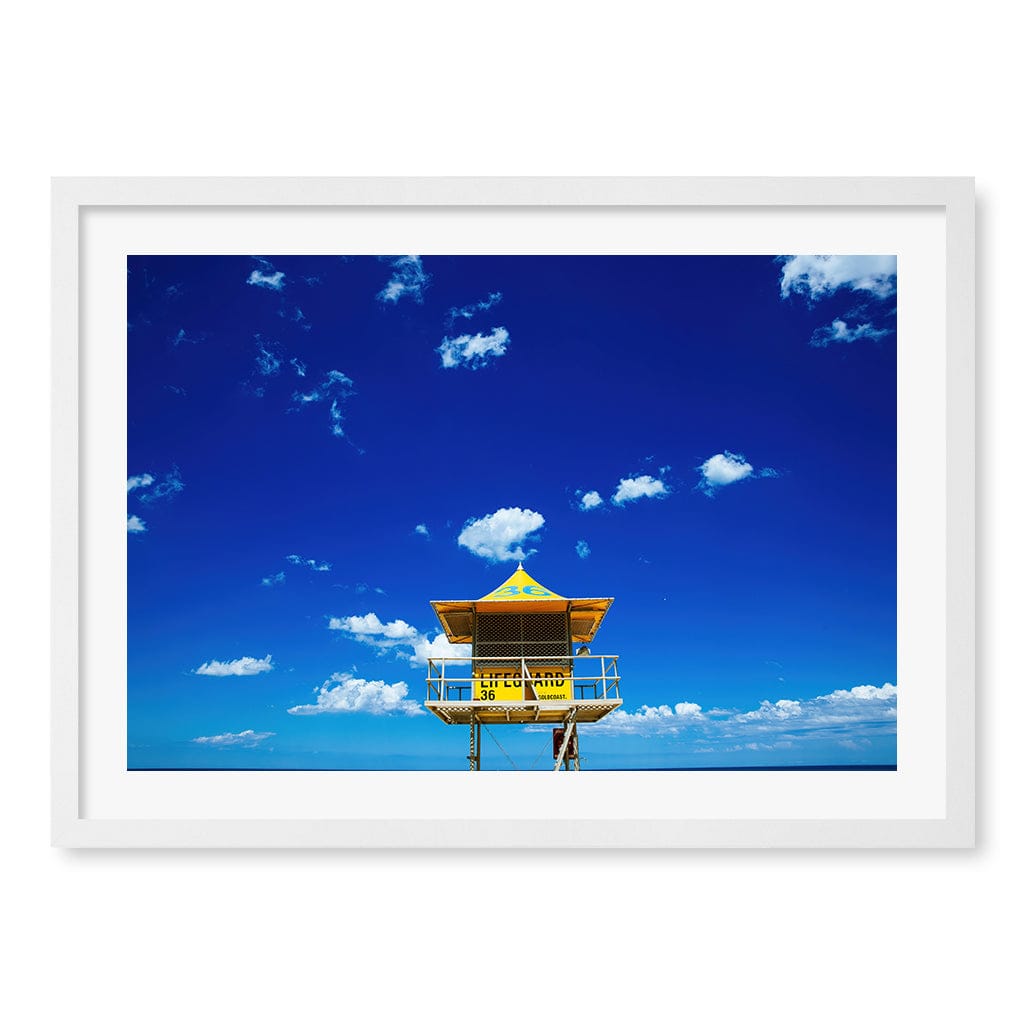 Lifeguard Tower 3 Wall Art Print A2 (42 x 59.4cm) / Matte White Frame / White Border from our Australian Made Framed Wall Art, Prints & Posters collection by Profile Products (Australia) Pty Ltd