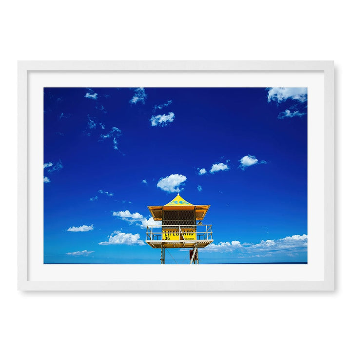 Lifeguard Tower 3 Wall Art Print A2 (42 x 59.4cm) / Matte White Frame / White Border from our Australian Made Framed Wall Art, Prints & Posters collection by Profile Products (Australia) Pty Ltd
