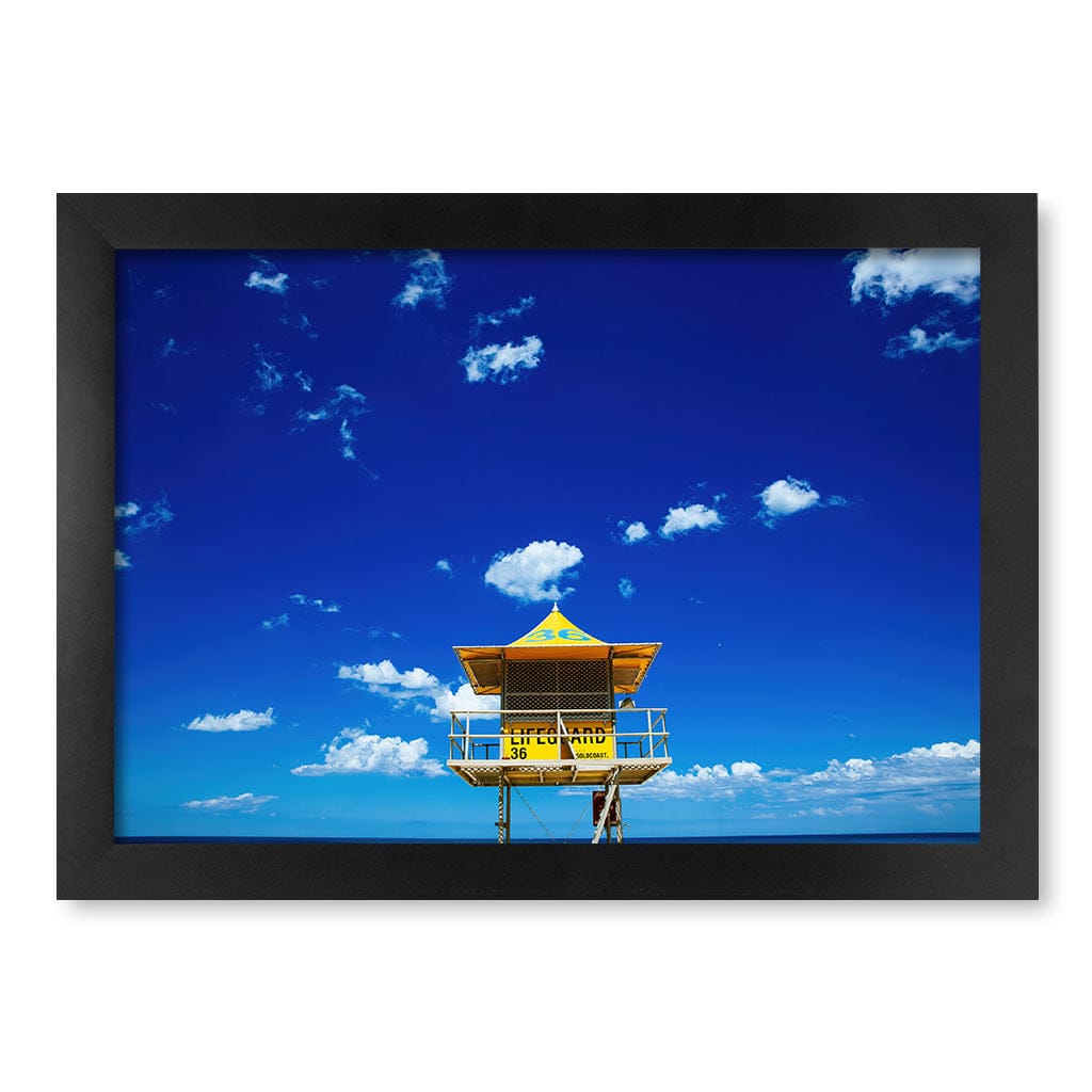 Lifeguard Tower 3 Wall Art Print A4 (21 x 29.7cm) / Matte Black Frame / No Border from our Australian Made Framed Wall Art, Prints & Posters collection by Profile Products (Australia) Pty Ltd