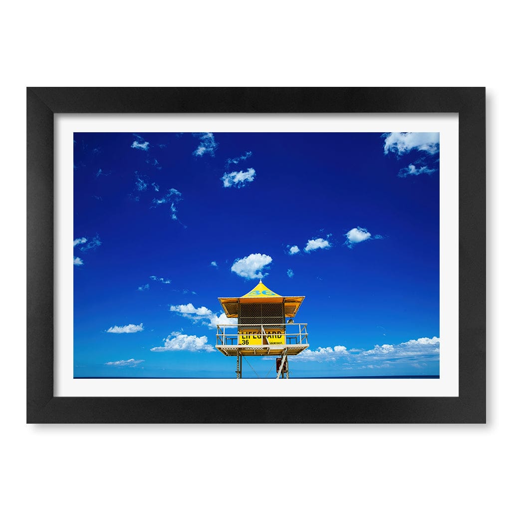 Lifeguard Tower 3 Wall Art Print A4 (21 x 29.7cm) / Matte Black Frame / White Border from our Australian Made Framed Wall Art, Prints & Posters collection by Profile Products (Australia) Pty Ltd