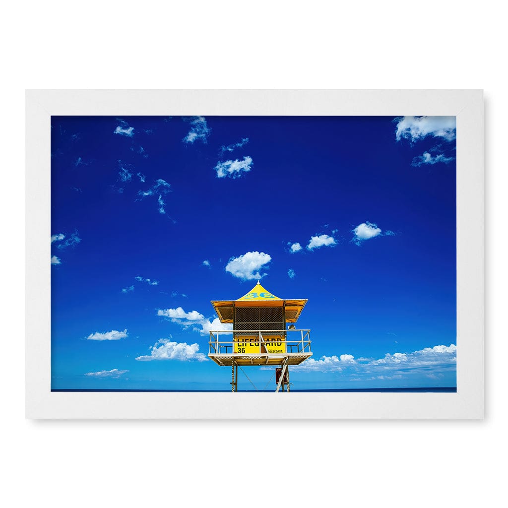 Lifeguard Tower 3 Wall Art Print A4 (21 x 29.7cm) / Matte White Frame / No Border from our Australian Made Framed Wall Art, Prints & Posters collection by Profile Products (Australia) Pty Ltd