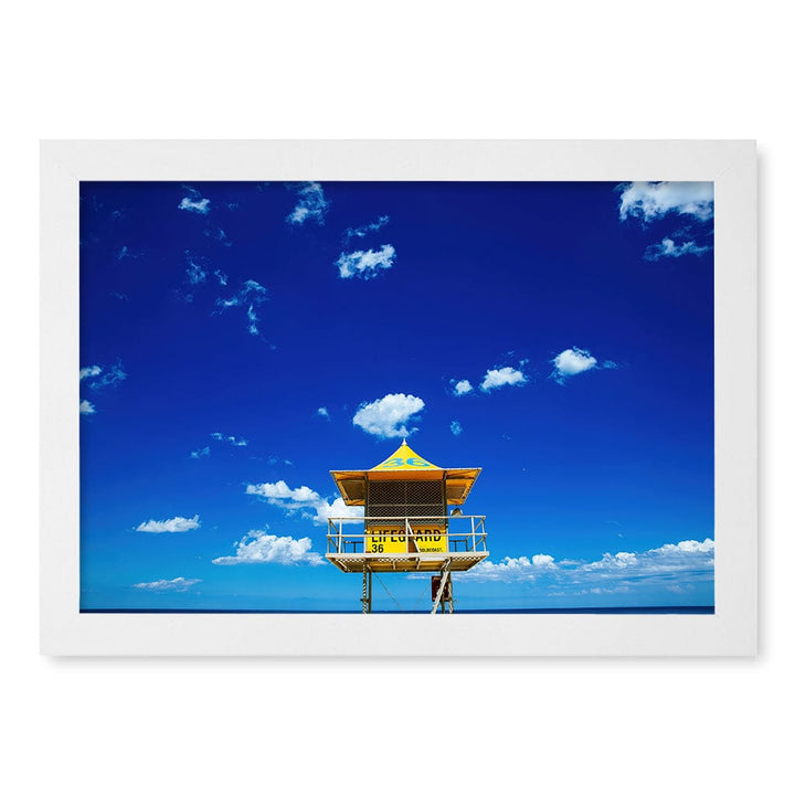 Lifeguard Tower 3 Wall Art Print A4 (21 x 29.7cm) / Matte White Frame / No Border from our Australian Made Framed Wall Art, Prints & Posters collection by Profile Products (Australia) Pty Ltd