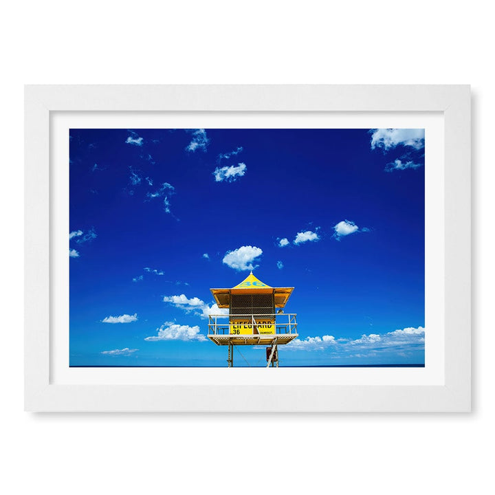 Lifeguard Tower 3 Wall Art Print A4 (21 x 29.7cm) / Matte White Frame / White Border from our Australian Made Framed Wall Art, Prints & Posters collection by Profile Products (Australia) Pty Ltd