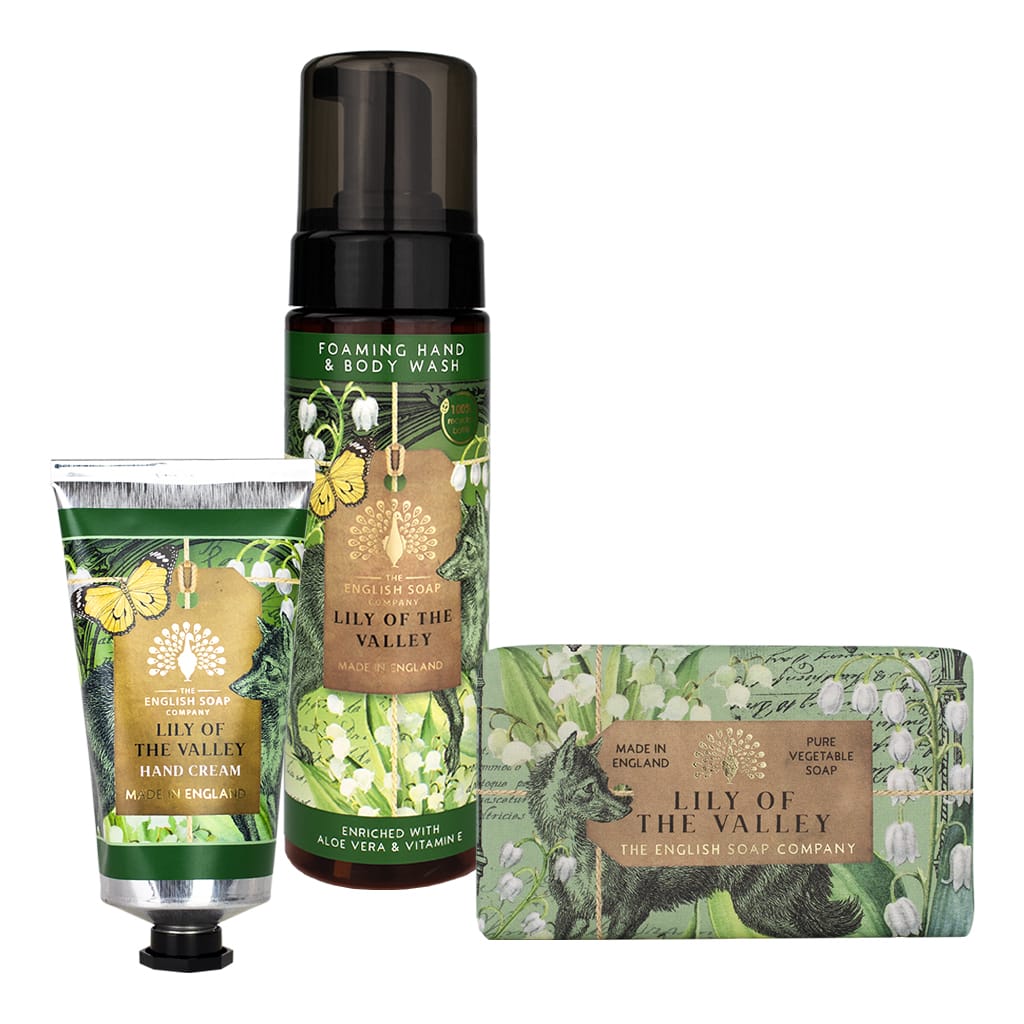 Lily of the Valley Soap, Hand Cream & Foaming Hand Wash Gift Set from our Body & Bath collection by The English Soap Company