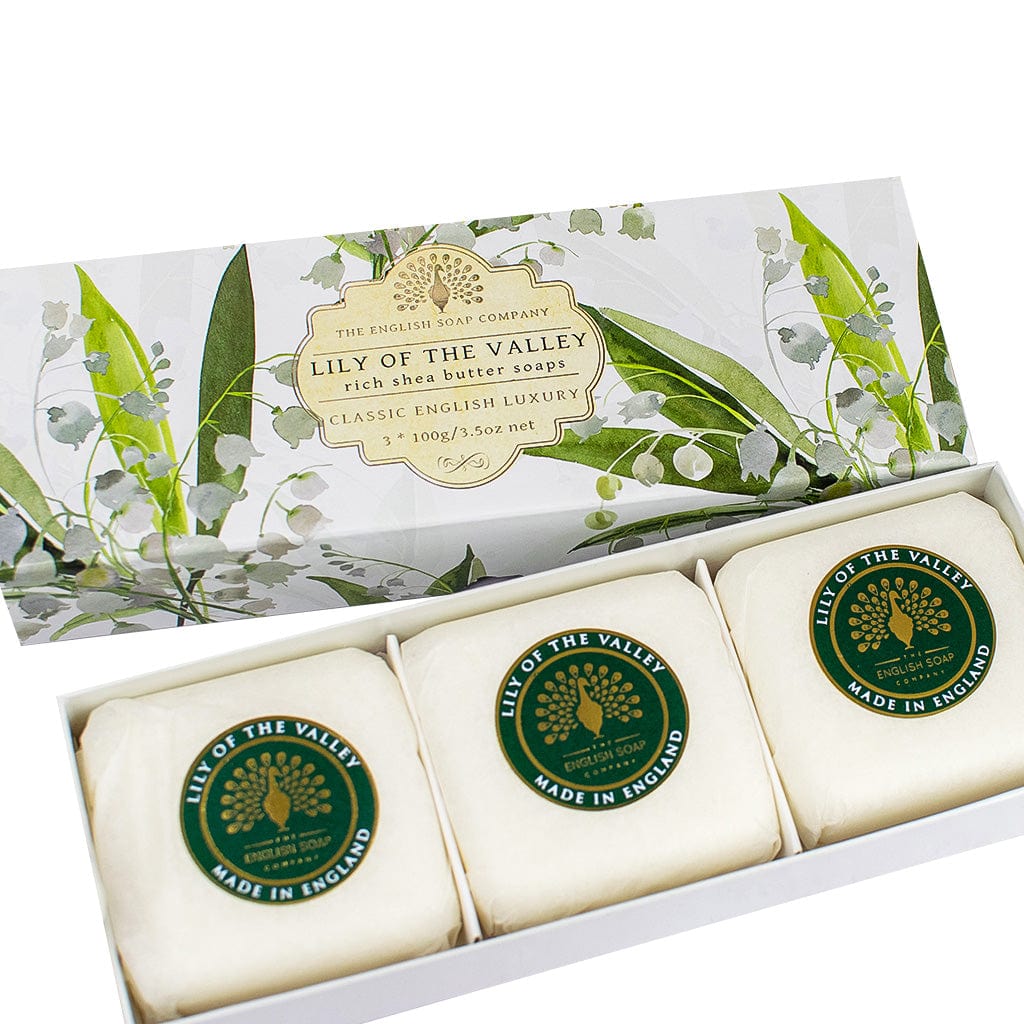 Lily of the Valley Triple Soap Bars Gift Set 3x100g from our Luxury Bar Soap collection by The English Soap Company