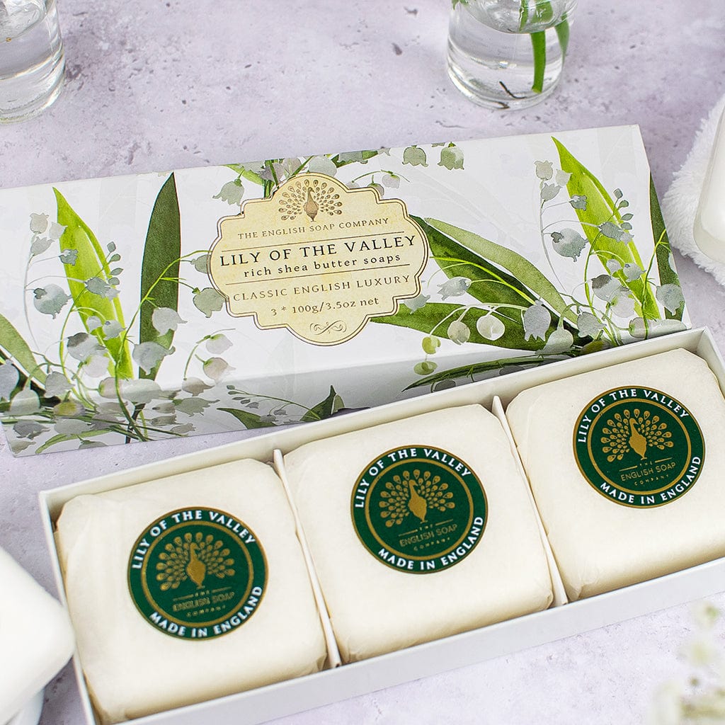 Lily of the Valley Triple Soap Bars Gift Set 3x100g from our Luxury Bar Soap collection by The English Soap Company