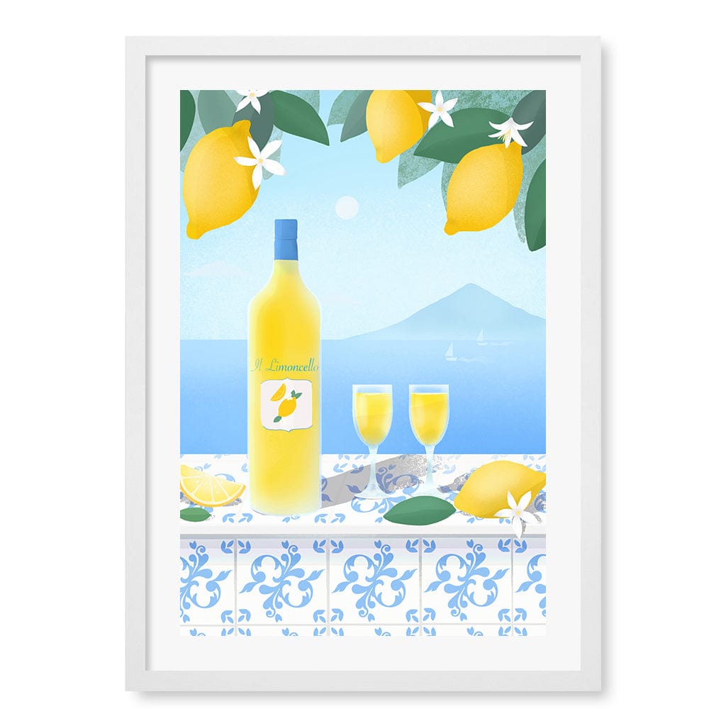 Limoncello View Wall Art Print A2 (42 x 59.4cm) / Matte White Frame / White Border from our Australian Made Wall Art collection by Profile Australia