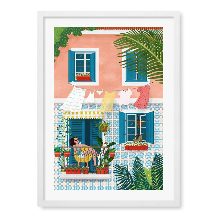 Lisbon Wall Art Print A2 (42 x 59.4cm) / Matte White Frame / White Border from our Australian Made Wall Art collection by Profile Australia