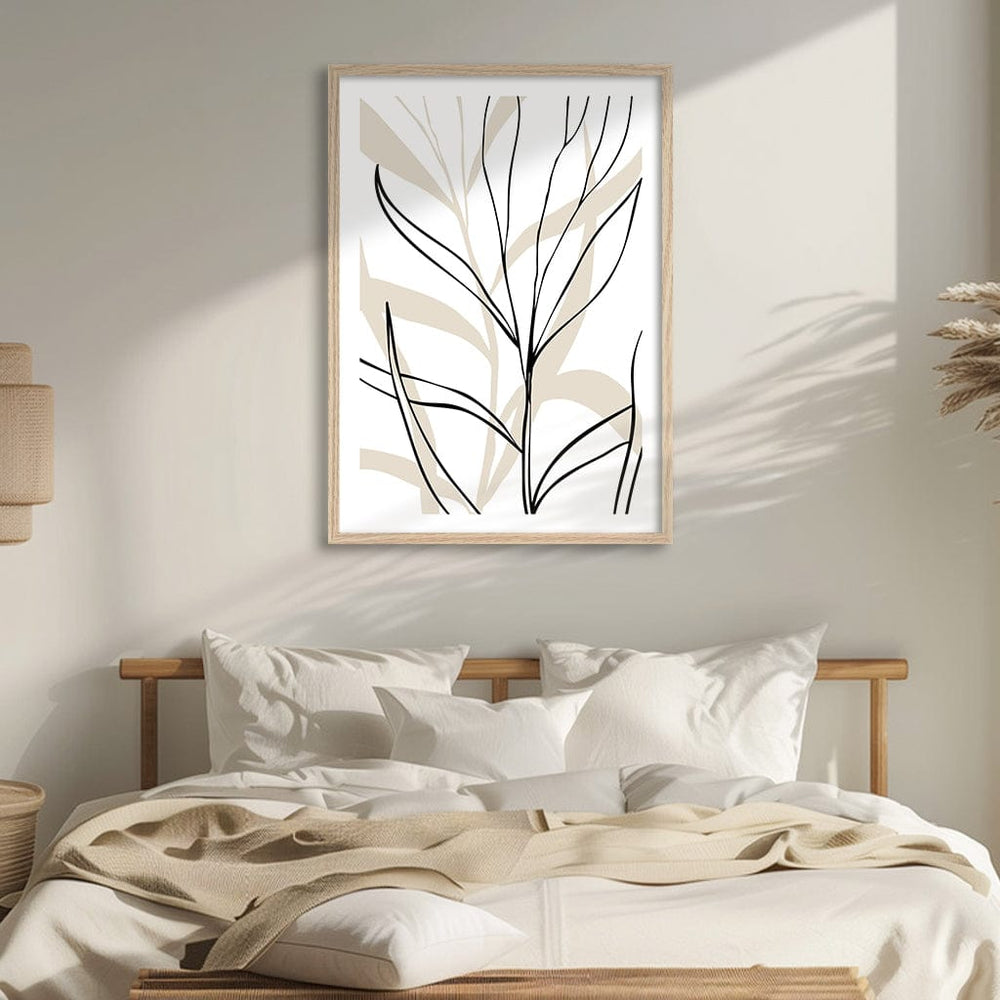 Lively Line Leaves Art Print by Elena Ristova from our Australian Made Framed Wall Art, Prints & Posters collection by Profile Australia