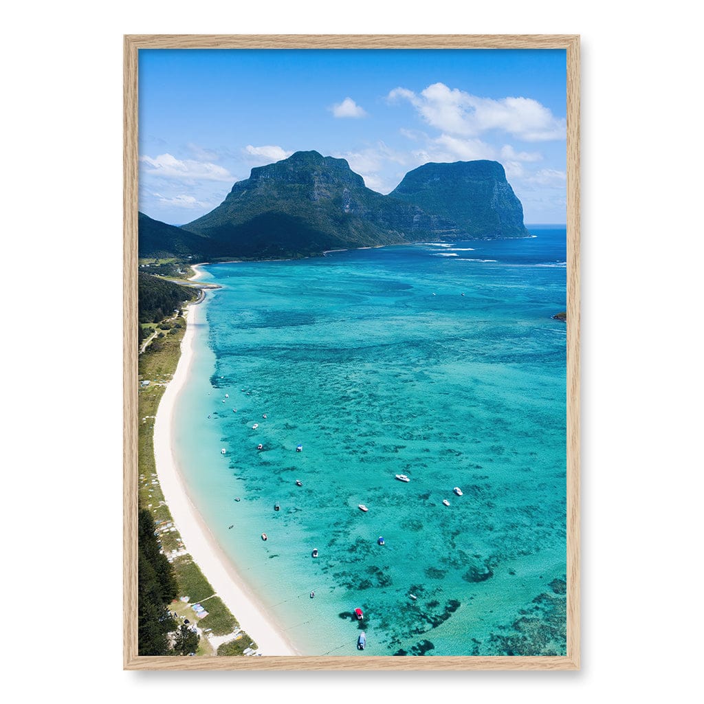 Lord Howe Wall Art Print A1 (59.4 x 84.1cm) / Natural Oak Frame / No Border from our Australian Made Framed Wall Art, Prints & Posters collection by Profile Products (Australia) Pty Ltd