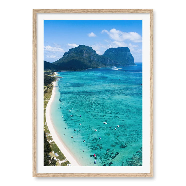 Lord Howe Wall Art Print A1 (59.4 x 84.1cm) / Natural Oak Frame / White Border from our Australian Made Framed Wall Art, Prints & Posters collection by Profile Products (Australia) Pty Ltd