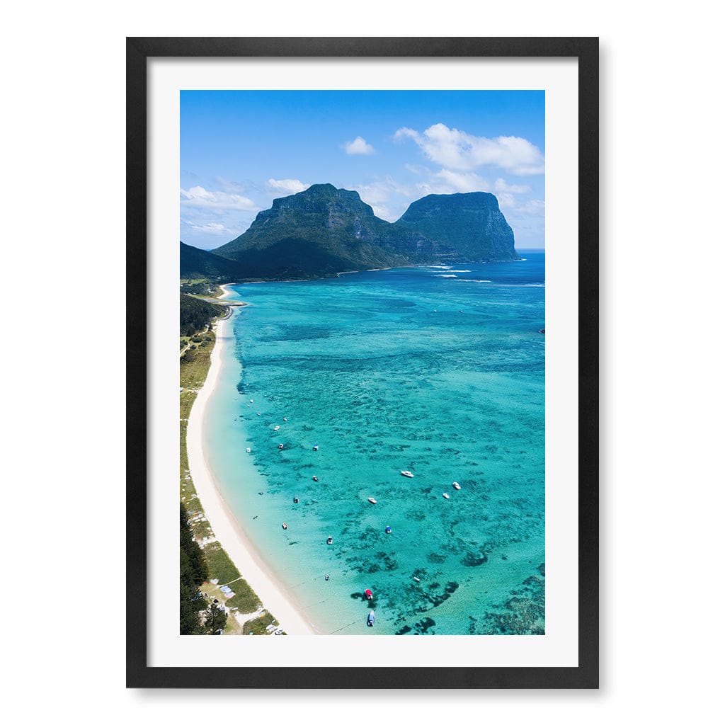 Lord Howe Wall Art Print A2 (42 x 59.4cm) / Matte Black Frame / White Border from our Australian Made Framed Wall Art, Prints & Posters collection by Profile Products (Australia) Pty Ltd