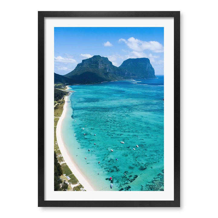 Lord Howe Wall Art Print A2 (42 x 59.4cm) / Matte Black Frame / White Border from our Australian Made Framed Wall Art, Prints & Posters collection by Profile Products (Australia) Pty Ltd