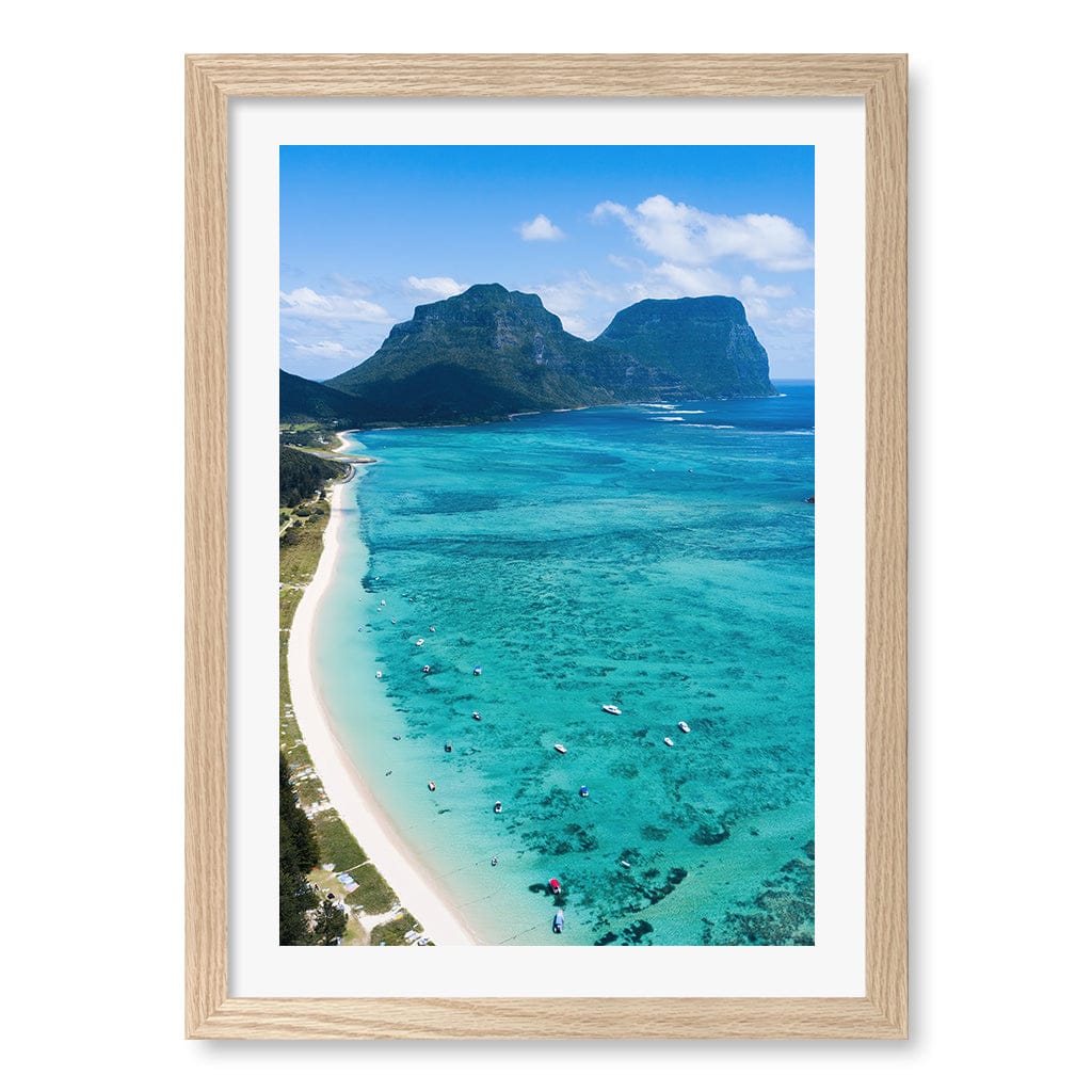 Lord Howe Wall Art Print A3 (29.7 x 42cm) / Natural Oak Frame / White Border from our Australian Made Framed Wall Art, Prints & Posters collection by Profile Products (Australia) Pty Ltd