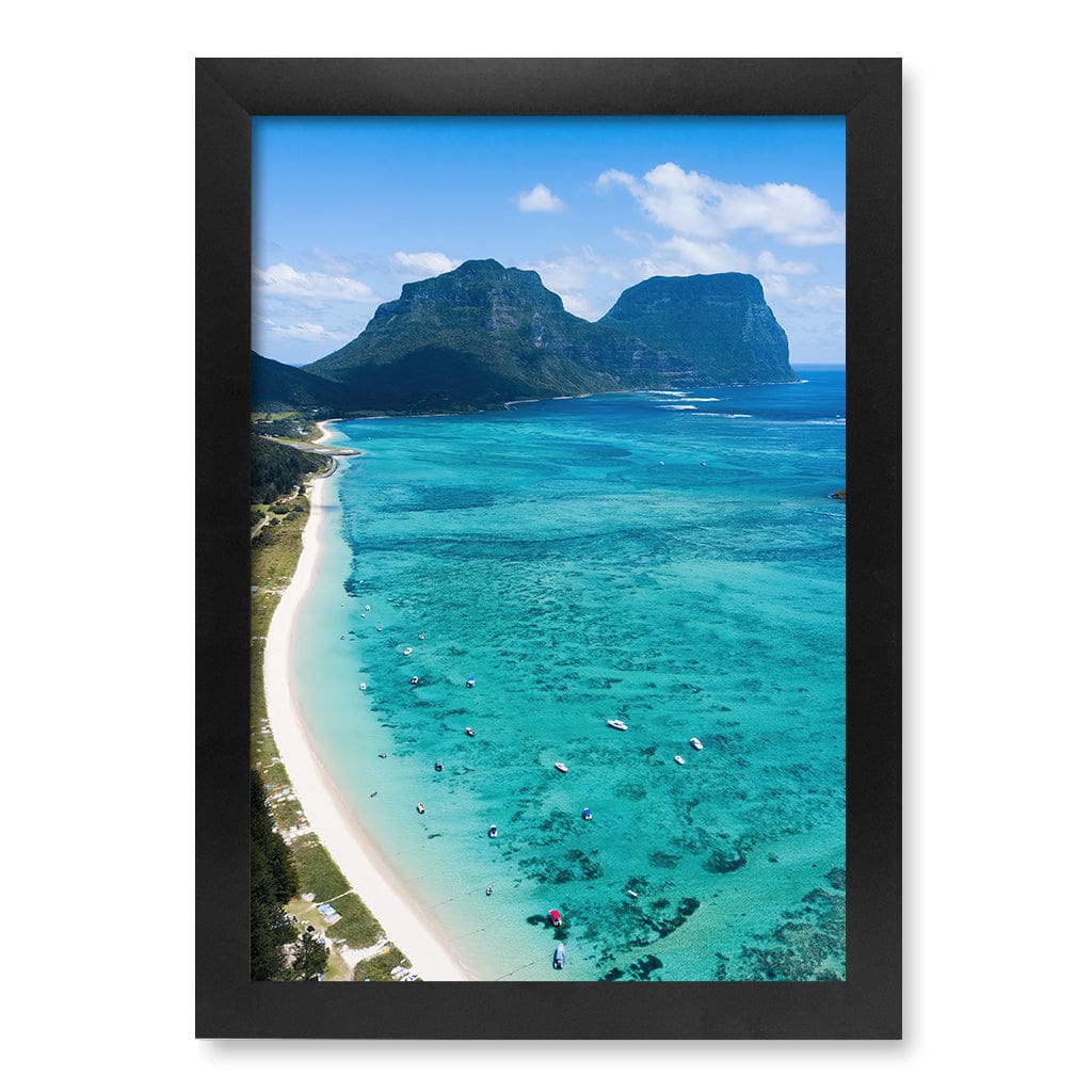 Lord Howe Wall Art Print A4 (21 x 29.7cm) / Matte Black Frame / No Border from our Australian Made Framed Wall Art, Prints & Posters collection by Profile Products (Australia) Pty Ltd