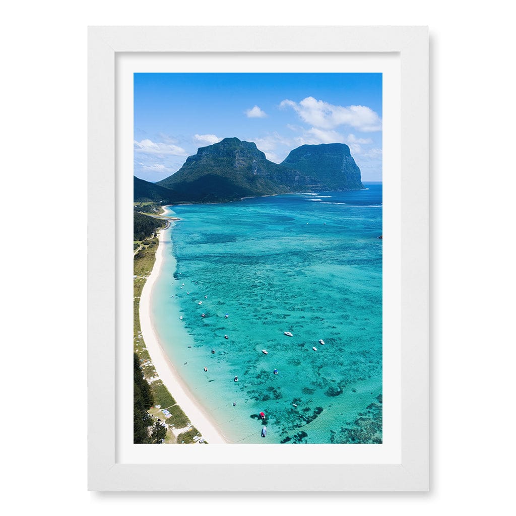 Lord Howe Wall Art Print A4 (21 x 29.7cm) / Matte White Frame / White Border from our Australian Made Framed Wall Art, Prints & Posters collection by Profile Products (Australia) Pty Ltd