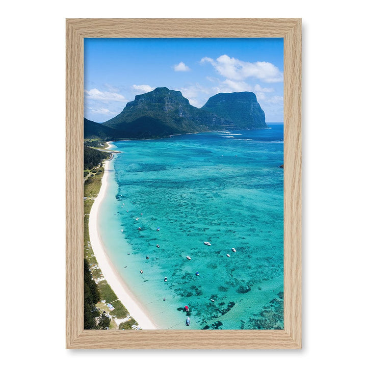 Lord Howe Wall Art Print A4 (21 x 29.7cm) / Natural Oak Frame / No Border from our Australian Made Framed Wall Art, Prints & Posters collection by Profile Products (Australia) Pty Ltd