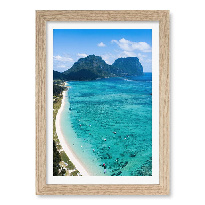 Lord Howe Wall Art Print A4 (21 x 29.7cm) / Natural Oak Frame / White Border from our Australian Made Framed Wall Art, Prints & Posters collection by Profile Products (Australia) Pty Ltd