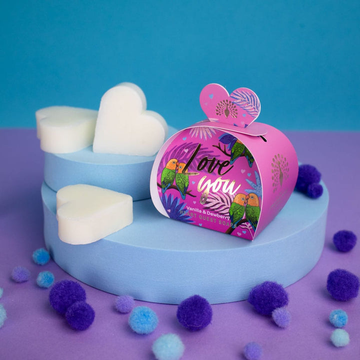 Love You - Vanilla & Dewberry Mini Heart Gift Soaps (3 x 20g) from our Luxury Bar Soap collection by The English Soap Company