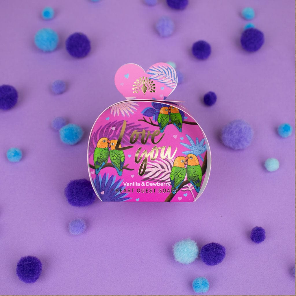 Love You - Vanilla & Dewberry Mini Heart Gift Soaps (3 x 20g) from our Luxury Bar Soap collection by The English Soap Company