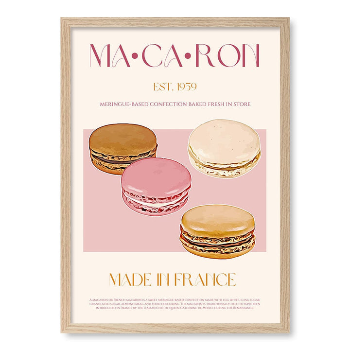 Macaron Delight Modern Wall Art Print A4 (21 x 29.7cm) / Natural Oak Frame / No Border from our Australian Made Framed Wall Art, Prints & Posters collection by Profile Products (Australia) Pty Ltd