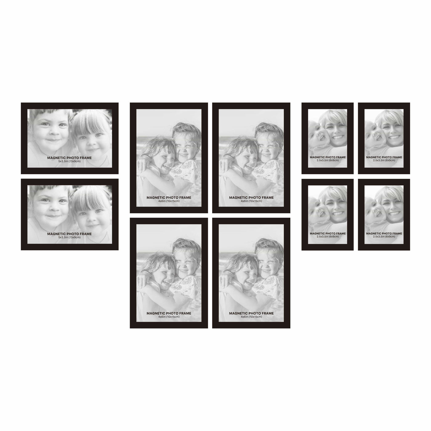 Magnetic Fridge Frames 10 Piece Photo Frames Set from our Acrylic & Novelty Frames collection by Profile Products Australia