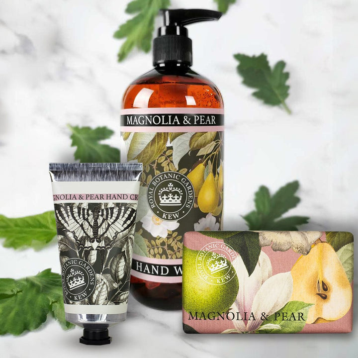 Magnolia & Pear Hand Cream, Soap & Wash Bundle - Royal Kew Gardens from our Body & Bath collection by The English Soap Company